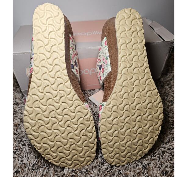 Birkenstock Papillio Dorothy Wedge Sandals Meadow Flowers Beige Size 7 - Picture 5 of 11